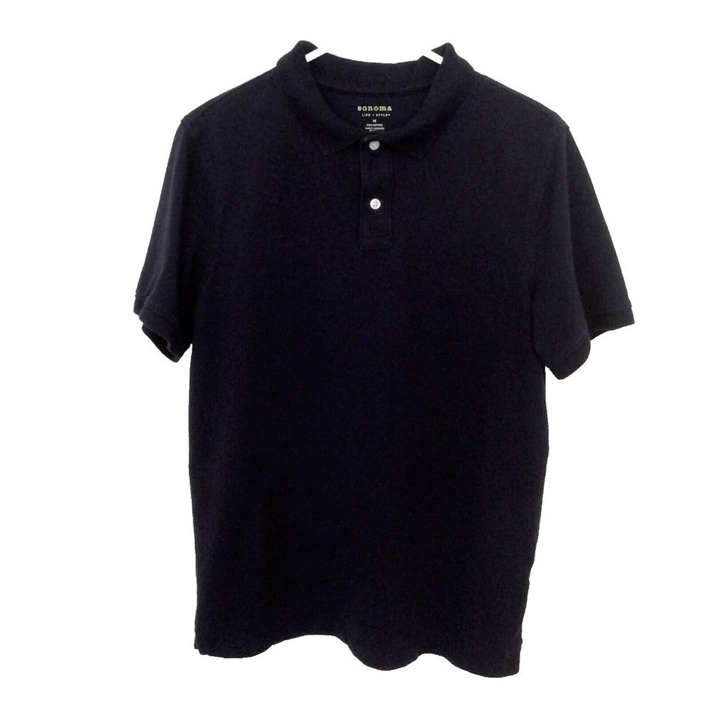Men's Sonoma Polo Golf Shirt Short Sleeves Medium Navy Blue